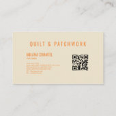 Gelbe Pfirsich-Quilt-Patchwork-Handmade-Kleidung Visitenkarte (Rückseite)