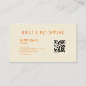 Gelbe Pfirsich-Quilt-Patchwork-Handmade-Kleidung Visitenkarte (Rückseite)