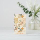 Gelbe Pfirsich-Quilt-Patchwork-Handmade-Kleidung Visitenkarte (Stehend Vorderseite)