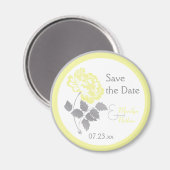 Gelbe Pfirsiche auf dem Magnet der weißen Gastgesc (Vorderseite/Rückseite)