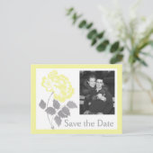 Gelbe Pfirsiche auf weißer Save the Date Postkarte (Stehend Vorderseite)