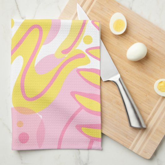 Gelbe Pflanze Geschirrtuch (Viertel Falte)