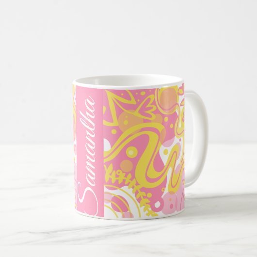 Gelbe Pflanze Kaffeetasse (VorderseiteRechts)