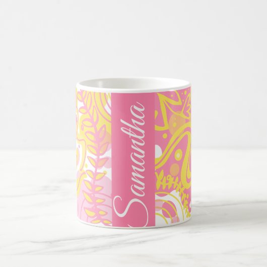 Gelbe Pflanze Kaffeetasse (Mittel)