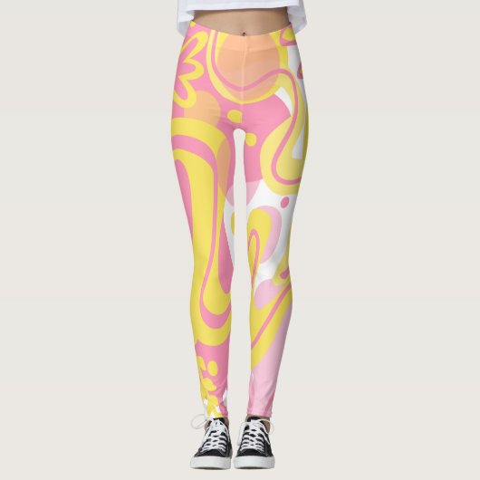 Gelbe Pflanze Leggings (Vorderseite)