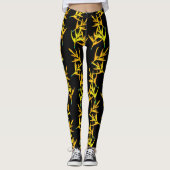 Gelbe Pflanze Leggings (Vorderseite)