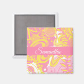 Gelbe Pflanze Magnet (Vorderseite/Rückseite)