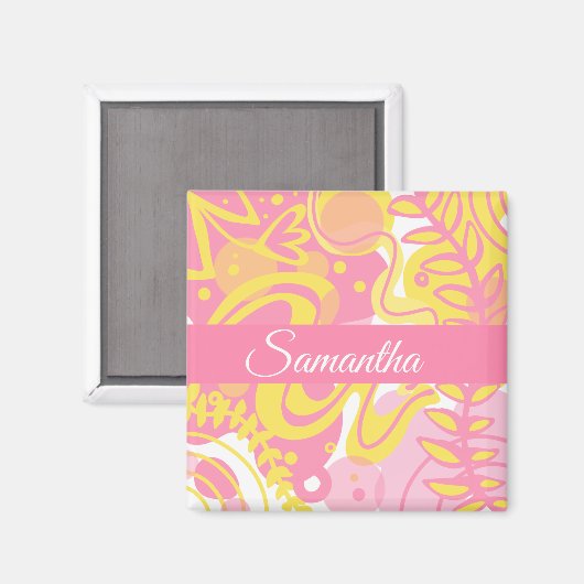 Gelbe Pflanze Magnet (Vorderseite/Rückseite)