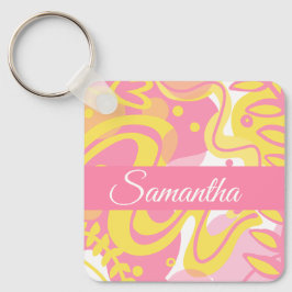 Gelbe Pflanze Schlüsselanhänger