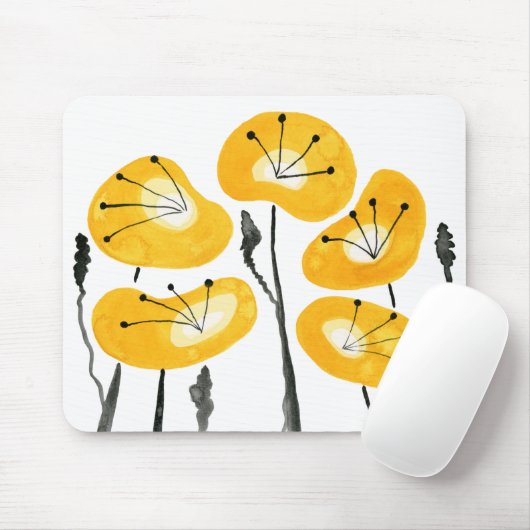 Gelbe Pflaumen, hell Mitteljahrhundert modern, ein Mousepad (Mit Mouse)