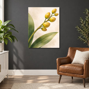 Gelbe Phalaenopsis-Orchideenknospen Botanisch Poster