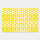 Gelbe Pickleball-Balls auf blau-weiß Geschenkpapier Set (Vorderseite)