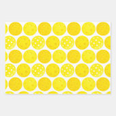 Gelbe Pickleball-Balls, mit 0-0-2, auf Weiß Geschenkpapier Set (Vorderseite 2)
