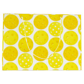 Gelbe Pickleball-Balls, mit 0-0-2, auf Weiß Große Geschenktüte (Rückseite)