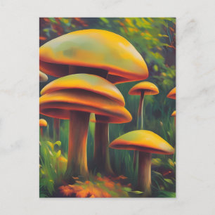 Gelbe Pilze Postkarte