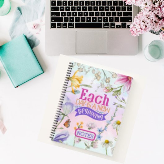 GELBE PINK LILA BLUMENQUOTE PERSONALISIERT NOTIZBLOCK