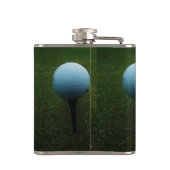 GELBE, PINK UND BLAUE Golf Balls Flachmann (Rückseite)