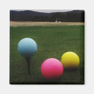 GELBE, PINK UND BLAUE Golf Balls Magnet