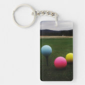 GELBE, PINK UND BLAUE Golf Balls Schlüsselanhänger (Vorderseite)