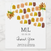 Gelbe Pinselstriche Wasserfarben Weinetikett (Einzelnes Label)