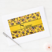 Gelbe Piratenschiffe mit personalisiertem Namen Rechteckiger Aufkleber (Umschlag)