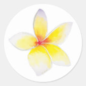 Gelbe Plumeria-Aufkleber Runder Aufkleber (Vorderseite)