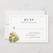 Gelbe Plumeria-Blume Hochzeiten von RSVP-Karten RSVP Karte (Vorderseite)