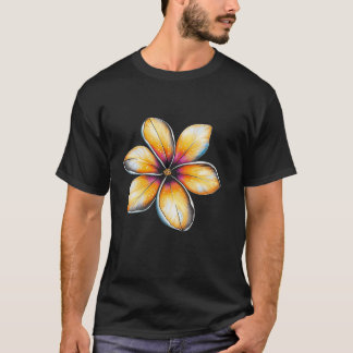 Gelbe Plumeria Frangipani-Blüte Hawaii Maui Aloh T-Shirt