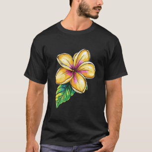 Gelbe Plumeria Frangipani-Blüte Hawaii Maui Aloh T-Shirt