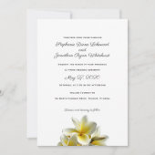 Gelbe Plumeria Hawaiian Wedding Einladung (Vorderseite)