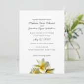 Gelbe Plumeria Hawaiian Wedding Einladung (Stehend Vorderseite)
