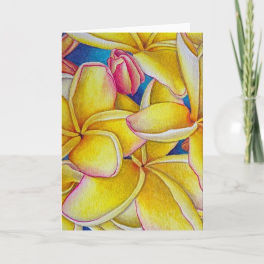 Gelbe Plumeria Karte (Vorderseite)