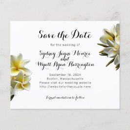 Gelbe Plumeria Save the Date Hochzeitskarten Flyer
