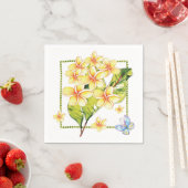 Gelbe Plumeria und Schmetterlingsfarbe Serviette (Beispiel)