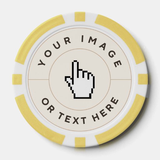 Gelbe Poker-Chips - Benutzerdefiniert Bild/Text hi Pokerchips (Vorderseite)