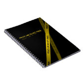 Gelbe Polizeilinie schwarz Notizblock (Rechte Seite)