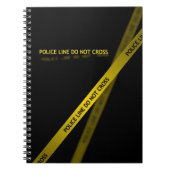 Gelbe Polizeilinie schwarz Notizblock (Vorderseite)