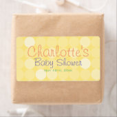 Gelbe Polka Dot Baby Dusche Wasserflaschen Labels (Insitu)