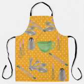 Gelbe Polka Dot Design mit Backgegenständen Schürz Schürze (Vorderseite)