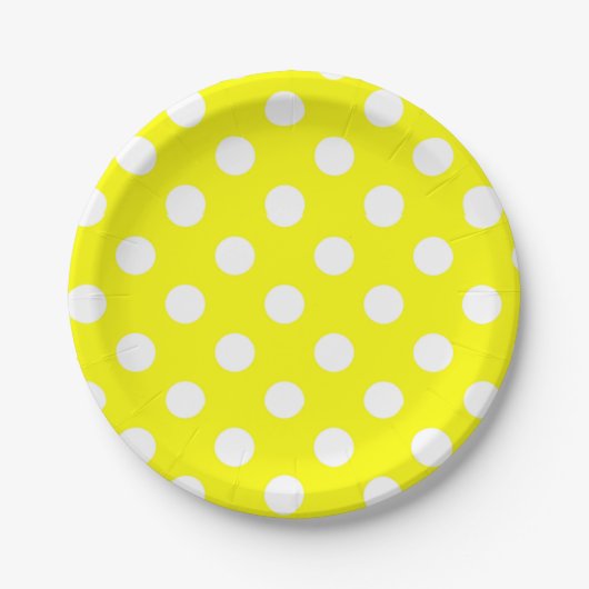 Gelbe Polka-Dot-Teller Pappteller (Vorderseite)