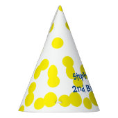 Gelbe Polka Dots gescatterte Monogramme zum Geburt Partyhütchen (Links)