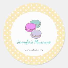 Gelbe Polka Dots Macaron NIEDLICHES Produktetikett Runder Aufkleber