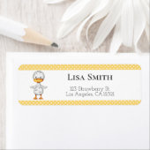 Gelbe Polka Dots mit Illustrierter Entenadresse (Insitu)