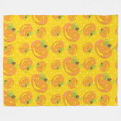 GELBE POLKA DOTS & ORANGE HALLOWEEN PUMPKINS FLEECEDECKE (Vorderseite (Horizontal))