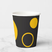 Gelbe Polka Dots Papiertasse Pappbecher (Rückseite)