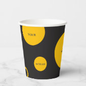 Gelbe Polka Dots Papiertasse Pappbecher (Vorderseite)