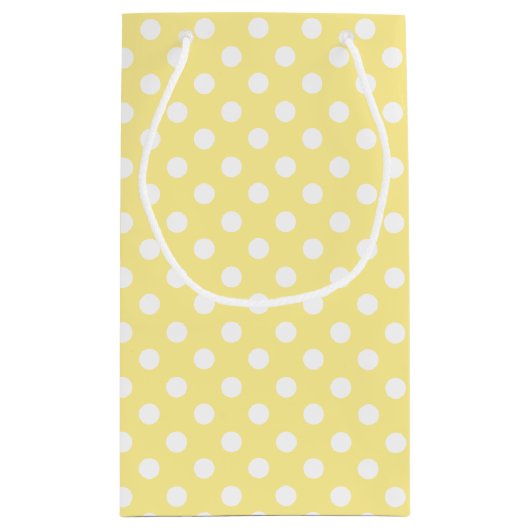 Gelbe Polka Dots Personalisiert Kleine Geschenktüte (Rückseite)