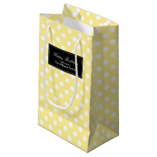 Gelbe Polka Dots Personalisiert Kleine Geschenktüte