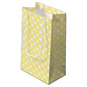 Gelbe Polka Dots Personalisiert Kleine Geschenktüte (Rückseite Schrägansicht)