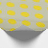 Gelbe Polka-Punkte auf Bräune Geschenkpapier (Ecke)